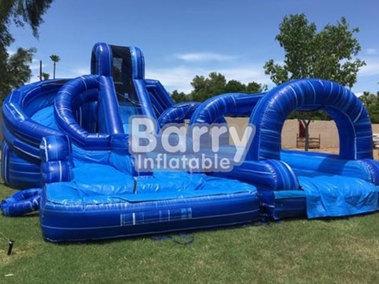 Cortile pazzo Barry Inflatable Water Slides dei contanti colore giallo e blu di 17ft